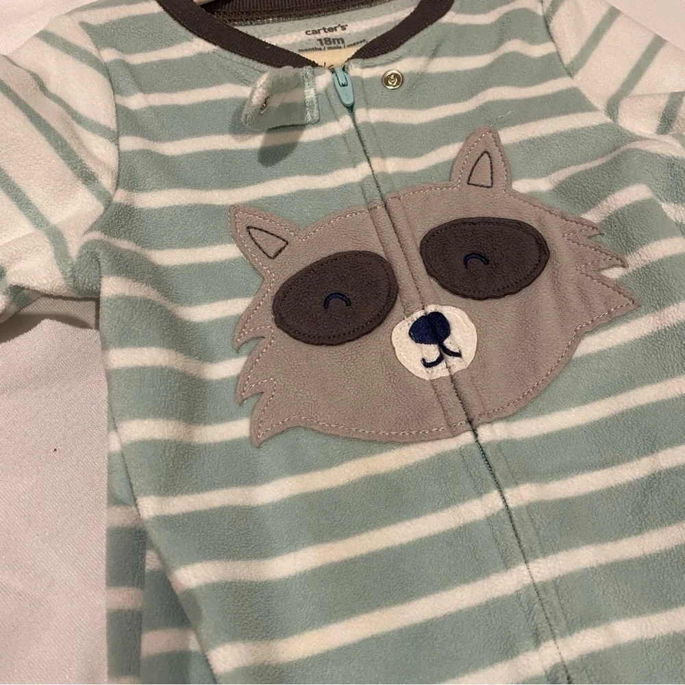 Carter's fleece zip footie 18M